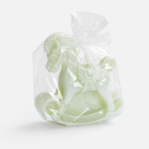 Свеча фигурная «Лошадка-качалка», светло-зеленая