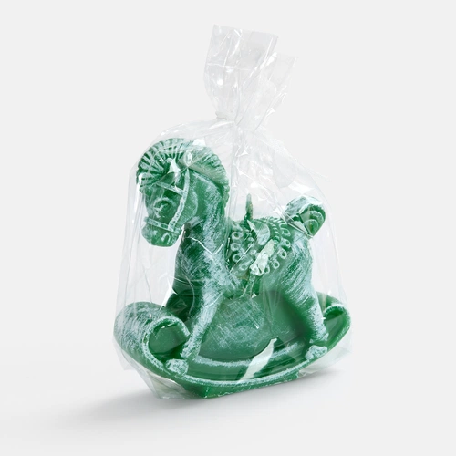 Свеча фигурная «Лошадка-качалка», зеленая