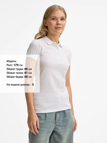 Рубашка поло женская Brandy Women, белая с темно-синим