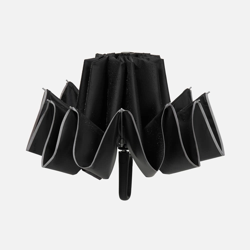 Зонт обратного сложения с ручкой-карабином Foldberry, черный