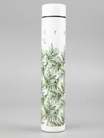 Термобутылка Metropolis, белая с круговой УФ-печатью и гравировкой