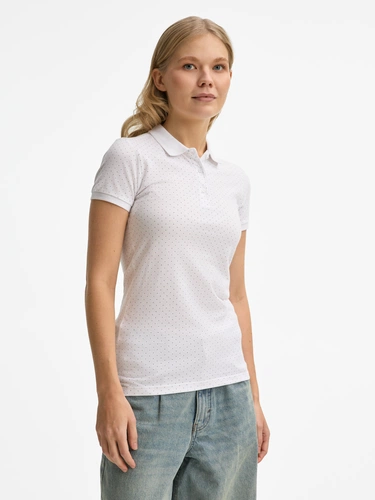 Рубашка поло женская Brandy Women, белая с темно-синим