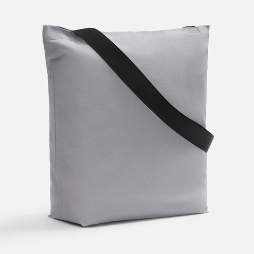 Шопер B5, серый с широкими черными ручками