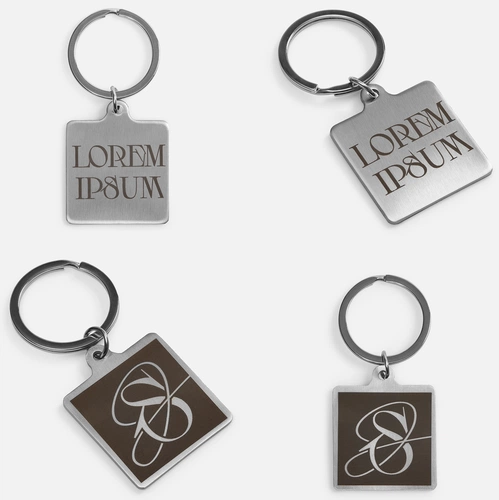 Сет металлических брелков с нанесением