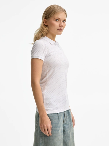 Рубашка поло женская Brandy Women, белая с темно-синим