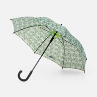 Зонт-трость Undercolor с полной запечаткой, с зелеными спицами