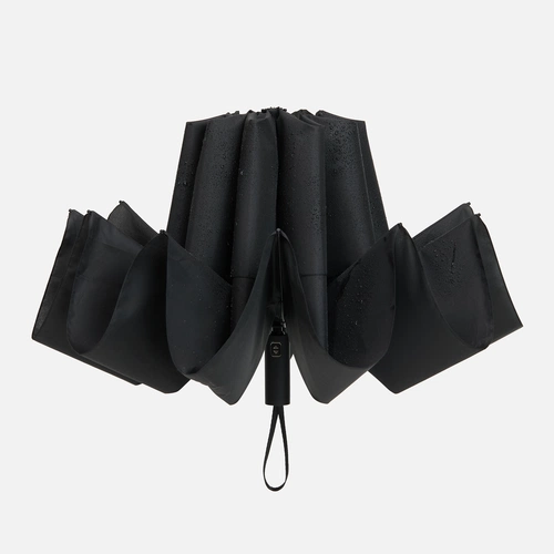 Зонт обратного сложения twoGether с двойным куполом, черный