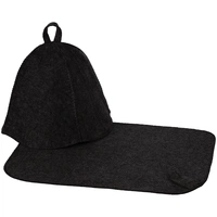 Набор для бани Heat Off с ковриком, черный