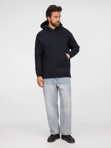 Худи унисекс оверсайз Easy Street, темно-синее