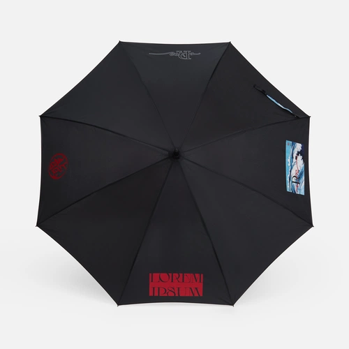 Зонт-трость Domelike, черный с нанесением