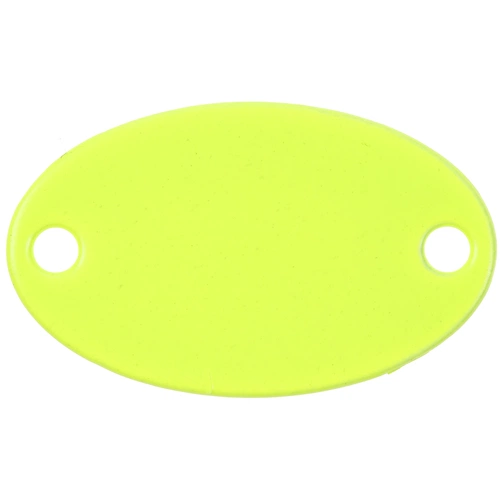 Шильдик металлический Alfa Oval, желтый неон