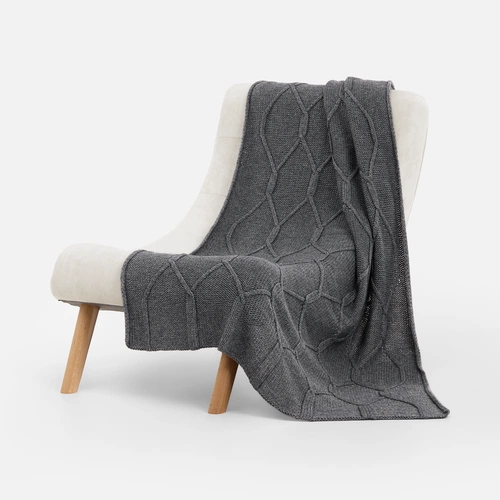 Плед Curve Verve, серый меланж (маренго)