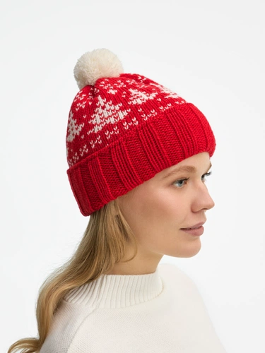 Шапка Holidale, красная с молочным
