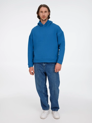 Худи оверсайз унисекс Tolla, синее (джинс)