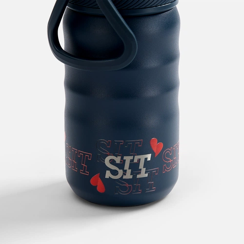 Термобутылка Fujisan 2.0 без логотипа, темно-синяя с УФ-печатью и лазерной гравировкой