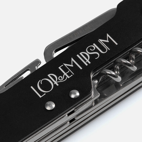 Туристический нож Liten Halp, черный с нанесением