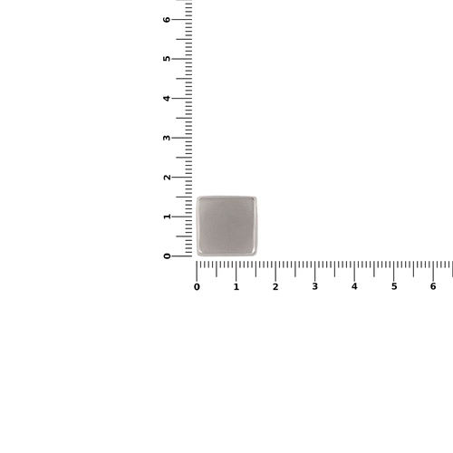 Квадратный шильдик на резинку Epoxi, матовый серебристый