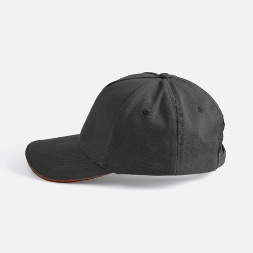 Бейсболка Long Beach, серая с оранжевым