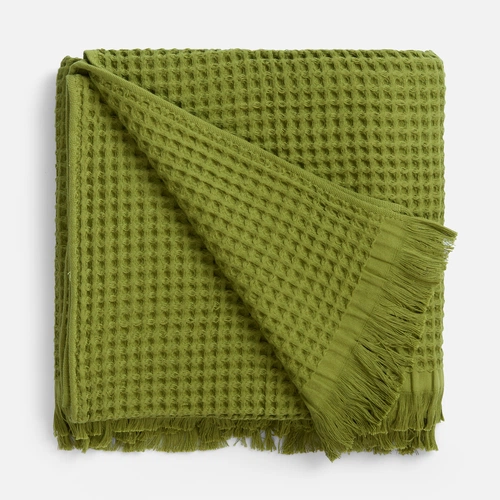 Плед вафельный Elenglect, зеленый