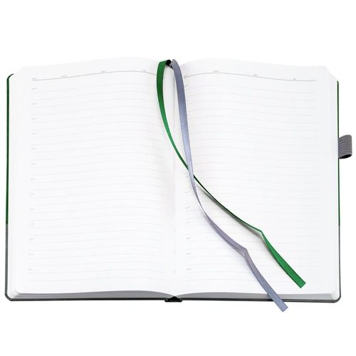 Ежедневник Horizon, недатированный, серый с зеленым