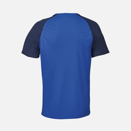 Футболка спортивная унисекс Vortex, темно-синяя с ярко-синим