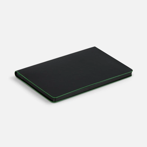 Ежедневник Trait, недатированный, черный с зеленым