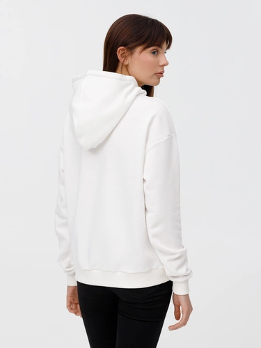 Толстовка унисекс оверсайз на молнии Zippy Terry, белая