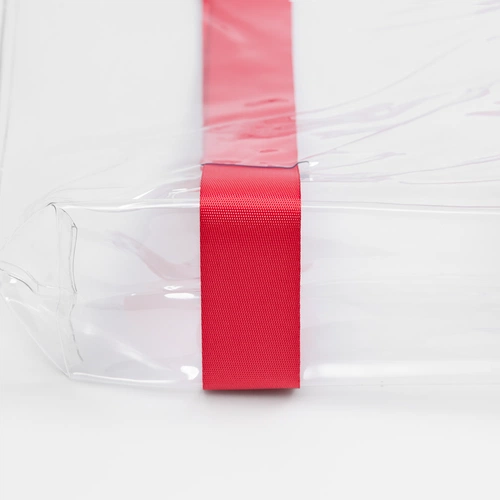 Шопер Clear Fest, ver.2, прозрачный с красными ручками