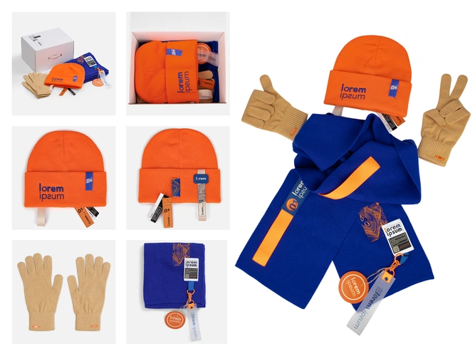 Сет Urban Flow, оранжево-синий с нанесением и кастомизацией