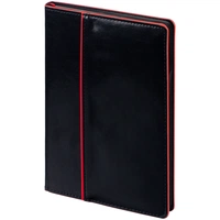 Ежедневник Alanis, недатированный, черный с красным