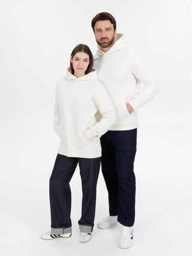 Худи оверсайз унисекс Snuggie, молочно-белое