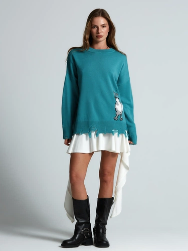 Свитер оверсайз Tricksy Net Grunge на заказ, акрил