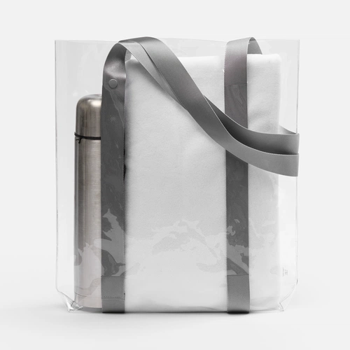 Шопер Clear Fest, ver.2, прозрачный с серыми ручками