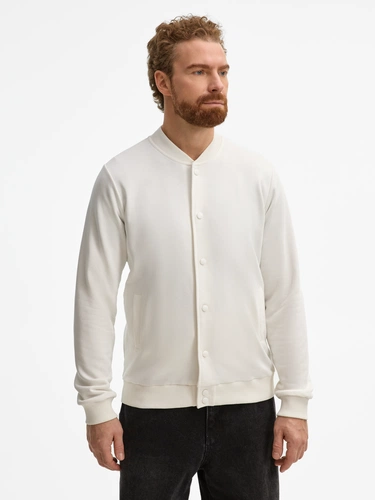 Бомбер унисекс Nuppu, молочно-белый