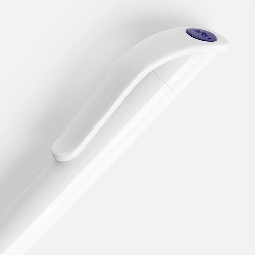 Ручка шариковая Grip, белая (молочная) с синим
