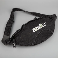 Поясная сумка W6, черная с нанесением и кастомизацией