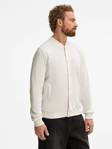 Бомбер унисекс Nuppu, молочно-белый