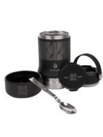 Термос для еды Tabenodo, черный с лазерной гравировкой и тампопечатью