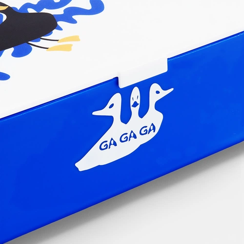 Ланчбокс Lunch Hour, белый с синим с нанесением