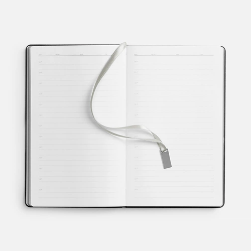 Ежедневник Petrus, недатированный, черный с серебром