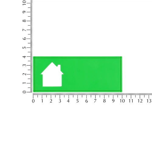 Лейбл из ПВХ с вырубкой «Дом», зеленый неон