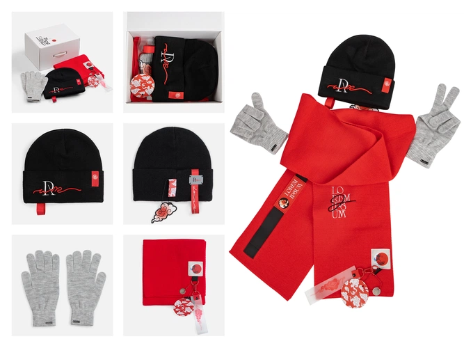 Сет Urban Flow, черно-красный с нанесением и кастомизацией