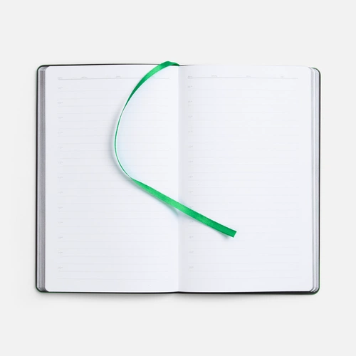 Ежедневник Trait, недатированный, черный с зеленым