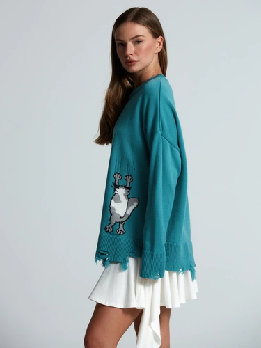 Свитер оверсайз Tricksy Net Grunge на заказ, акрил