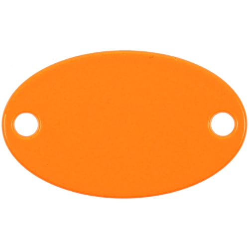 Шильдик металлический Alfa Oval, оранжевый неон