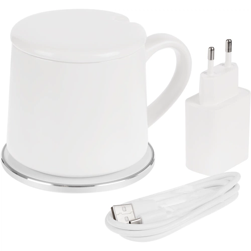 Кружка с подогревом и беспроводной зарядкой dualBase ver. 2.0 Matt, белая