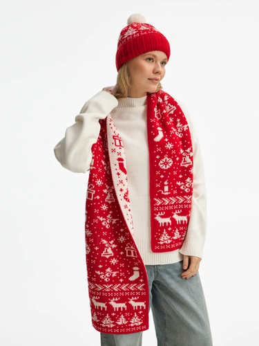 Шапка Holidale, красная с молочным