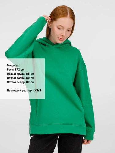 Худи оверсайз унисекс Tolla, зеленое