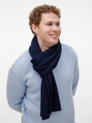 Шарф Nobilis Mono, темно-синий