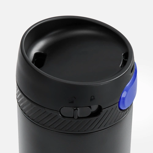 Термостакан X1 с цветной кнопкой, черный с синим